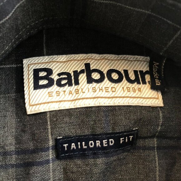 Barbour Mens Wilfred Shirt Large Checkered Tailored Fit Button-Down Long Sleeve - Picture 3 of 14